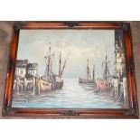 An Oil Painting of Sailing Ships
