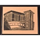 A Lino Cut of Park Royal Station