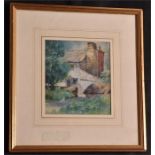 A Watercolour Of A Cottage