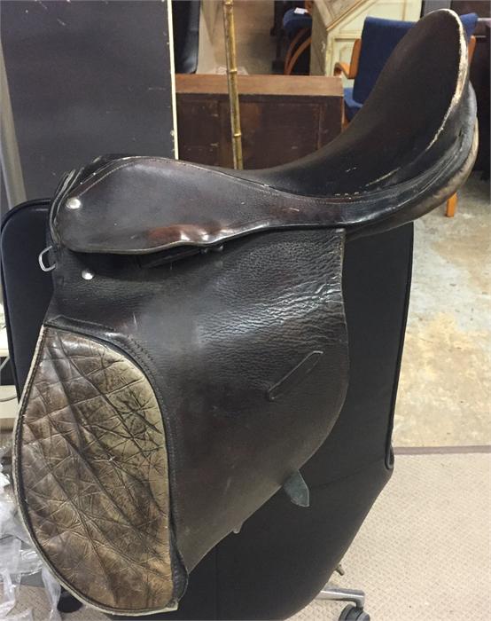 A vintage leather saddle