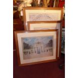 Three framed and glazed architectural prints, to include Arc de Triomphe, Oceanie,