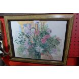 A Raoul Dufy lithograph still life of flowers in a gilt frame