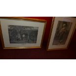 A set of four glazed and framed French coloured prints,