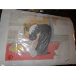 An unframed Toulouse Lautrec lithograph, numbered in pencil CCLXV/CCLXXV,