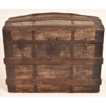 A Late 19th Century Seaman's Pine Domed Trunk