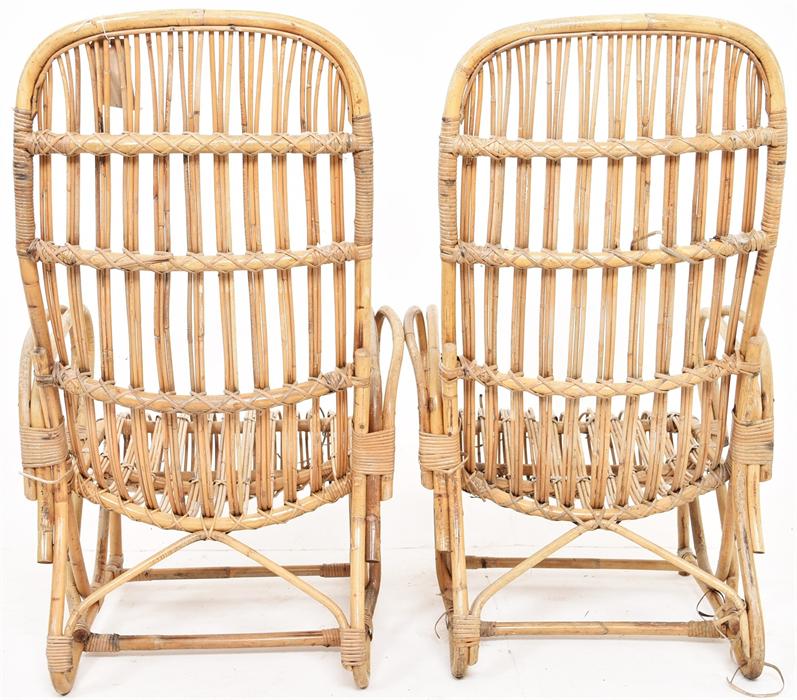 A pair of 1950s Vintage bamboo armchairs and table - Image 4 of 5