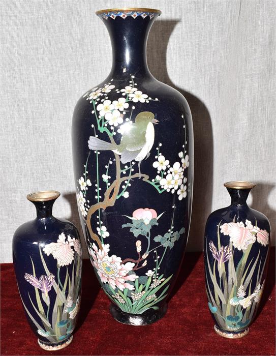 A Set of Three Imari Vases