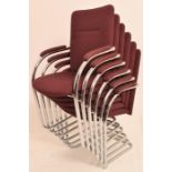 A Set of Six Contemporary Stackable Chairs