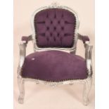 A Child's French Style Silvered Chair