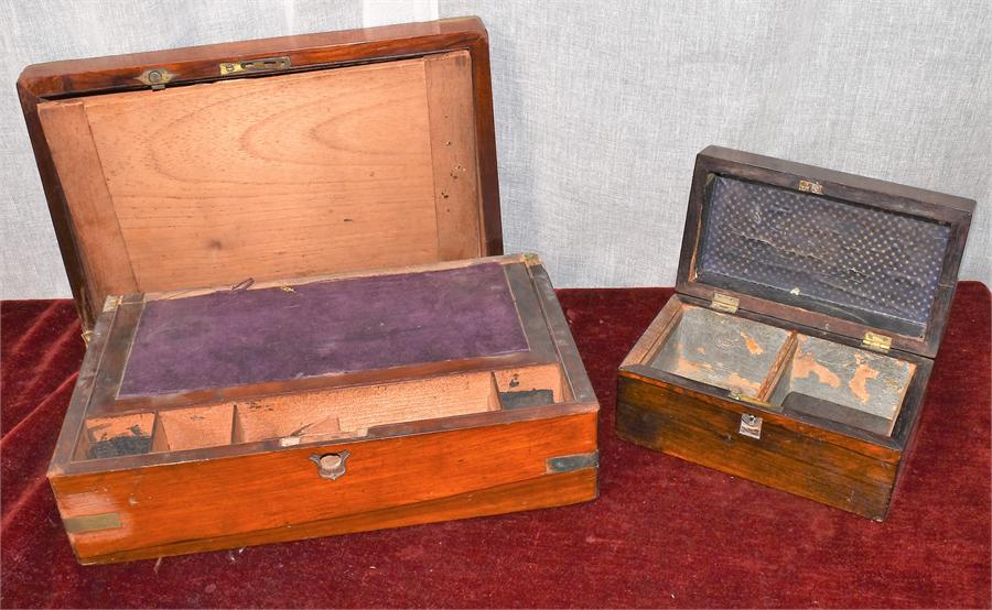 A Victorian Writing Box and Tea Caddy - Image 4 of 6