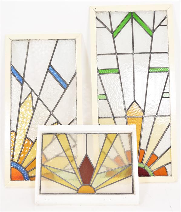 Three Art Deco Stained Glass Windows