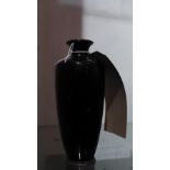 A Cloissone black enamelled vase decorat