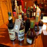 A collection of various spirits, liqueur