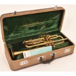 A Brass Trumpet and Case