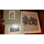 Two unframed 19th century coloured print