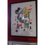 Joan Miro, lithograph number 20, from the Maravillas suite, 1975, mounted, glazed and framed, 50cm x