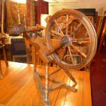 A late 19th Century treen spinning wheel