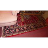 A North West Persian Mahal rug 215cm x 170cm central pendant medallion with repeating petal motifs