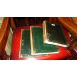 A collection of antiquarian books including leather fronted Encyclopedia Britannica volumes
