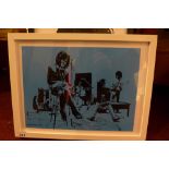 A glazed and framed art print featuring The Rolling Stones 33 x 43cm