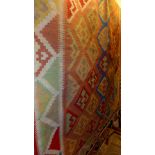 A fine south west Persian Qashgai Kilim 320 x 180cm with repeating stylised geometrical motifs