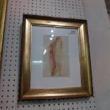 An Auguste Rodin lithograph and pochoir of a robed nude, limited edition of 2500, 1945, details to