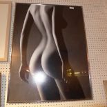 Bruno Bisang, black and white photograph of a nude female in a silvered frame, having additional