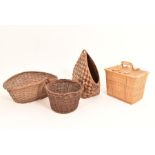 A Collection of Four Wicker Baskets