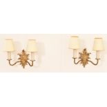 A Pair of Brass Wall Lights