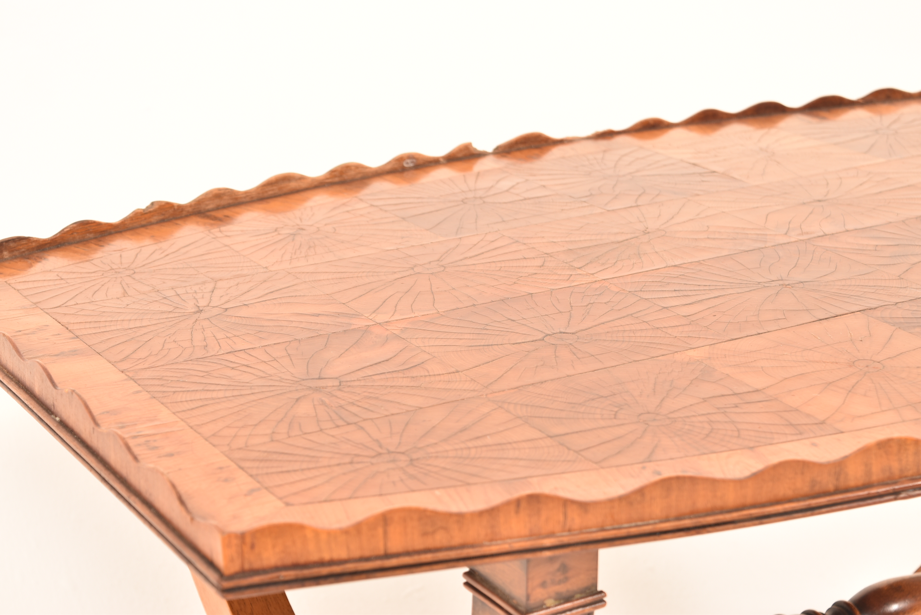 A 20th Century yew wood coffee table, tr - Bild 4 aus 4