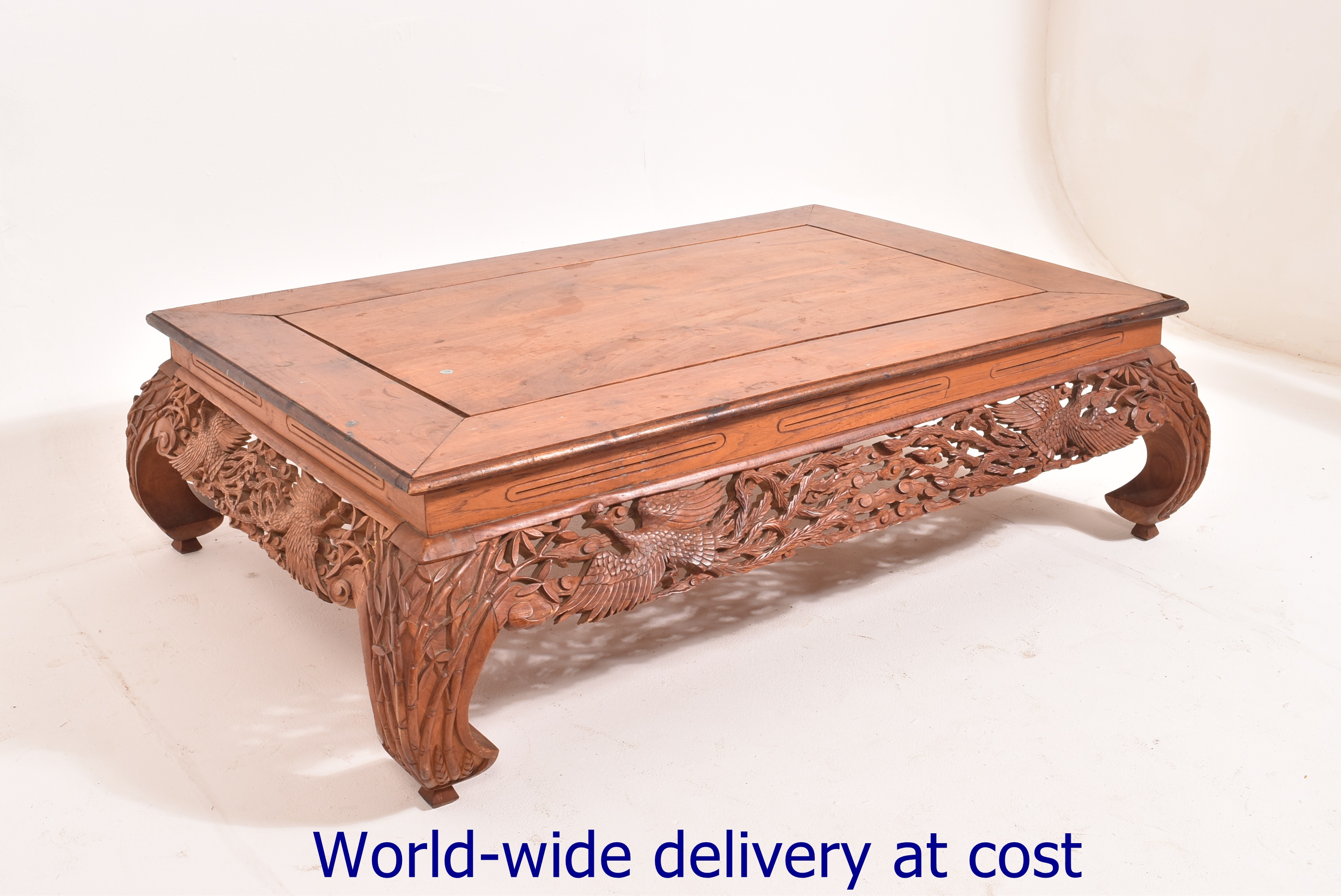 A 20th Century Chinese teak low table, t - Image 6 of 6