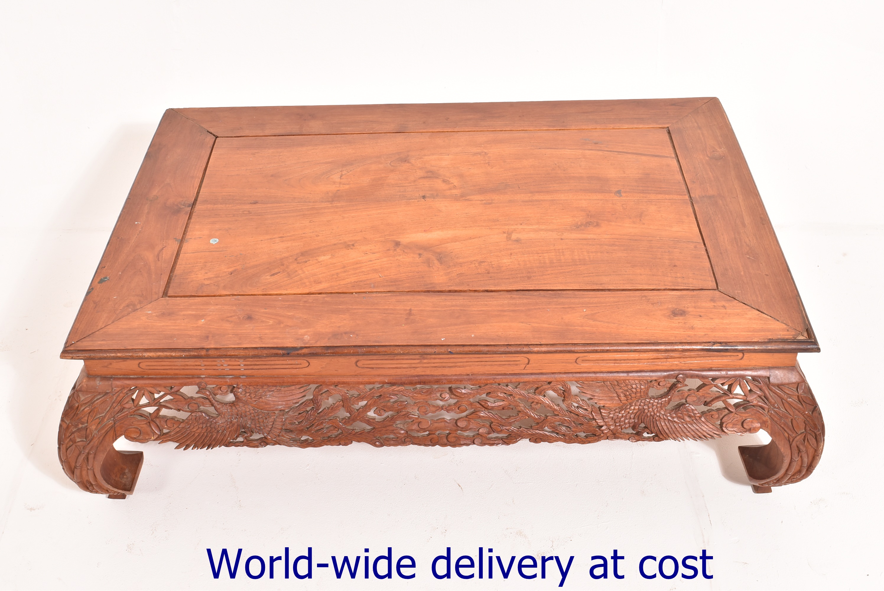 A 20th Century Chinese teak low table, t - Image 2 of 6