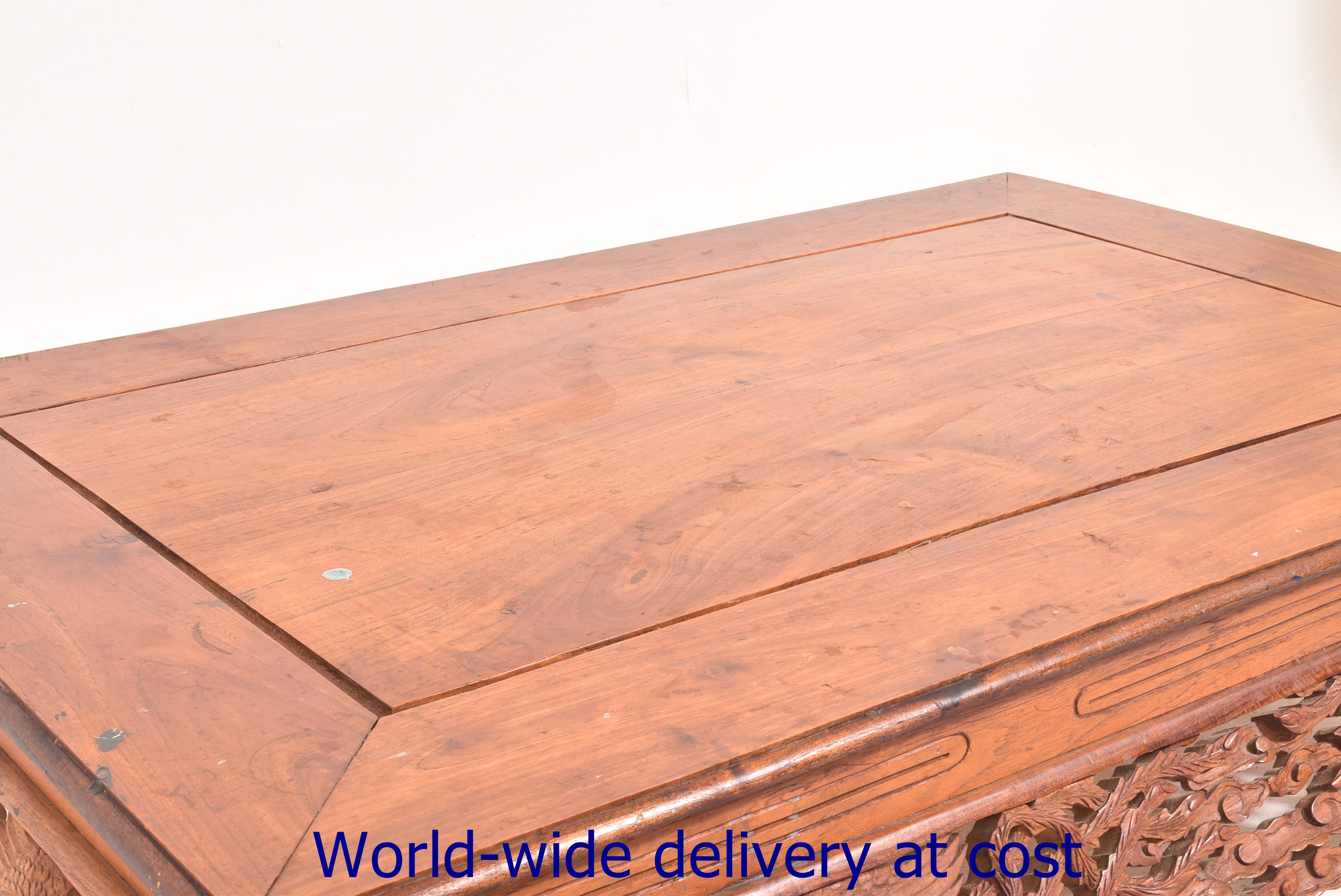 A 20th Century Chinese teak low table, t - Image 5 of 6