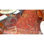 A fine central Persian Isfahan carpet 340 x 252cm central pendent medallion with repeating