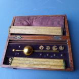 A cased Sikes hydrometer by Farrow and Jackson with a Dring & Fage of London Customs & Excise Ivory