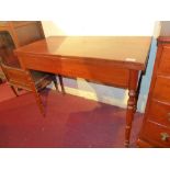 A 19th century mahogany tea table the fo