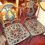 Garden Chairs, set of four, cast alumini