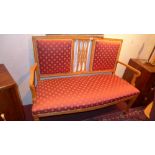 Settee, Edwardian satin walnut