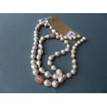 Necklace and earrings freshwater pearl