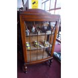 Display cabinet, 1930's oak, 68cm wide