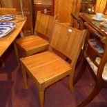 Cathedral chairs, set of 4 oak 1950's