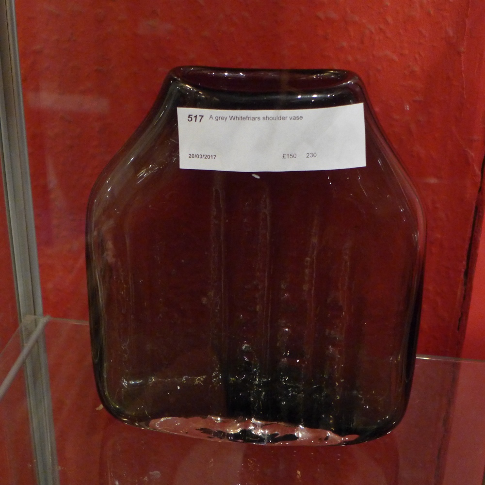 A grey Whitefriars shoulder vase