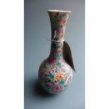 A 19th century Chinese mille fleur porcelain vase with Qianlong mark