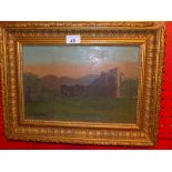 A gilt framed study of Ross Castle,