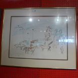 A Raoul Dufy lithograph depicting Jockeys on horses