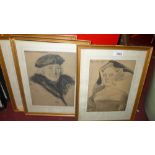 A set of four classical profile prints including 'The Lady Vaux' framed and glazed