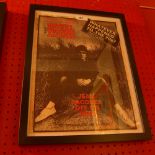 A framed art print for the New Musical Express October 8th 1977 featuring The Stranglers 21 x 30cm