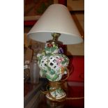 A white glazed Chinese table lamp with i