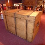 SOLD IN TIMED AUCTION Seamans trunk - 19th century metal bound,