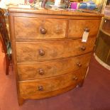 Chest - Victorian mahogany bowfronted 10